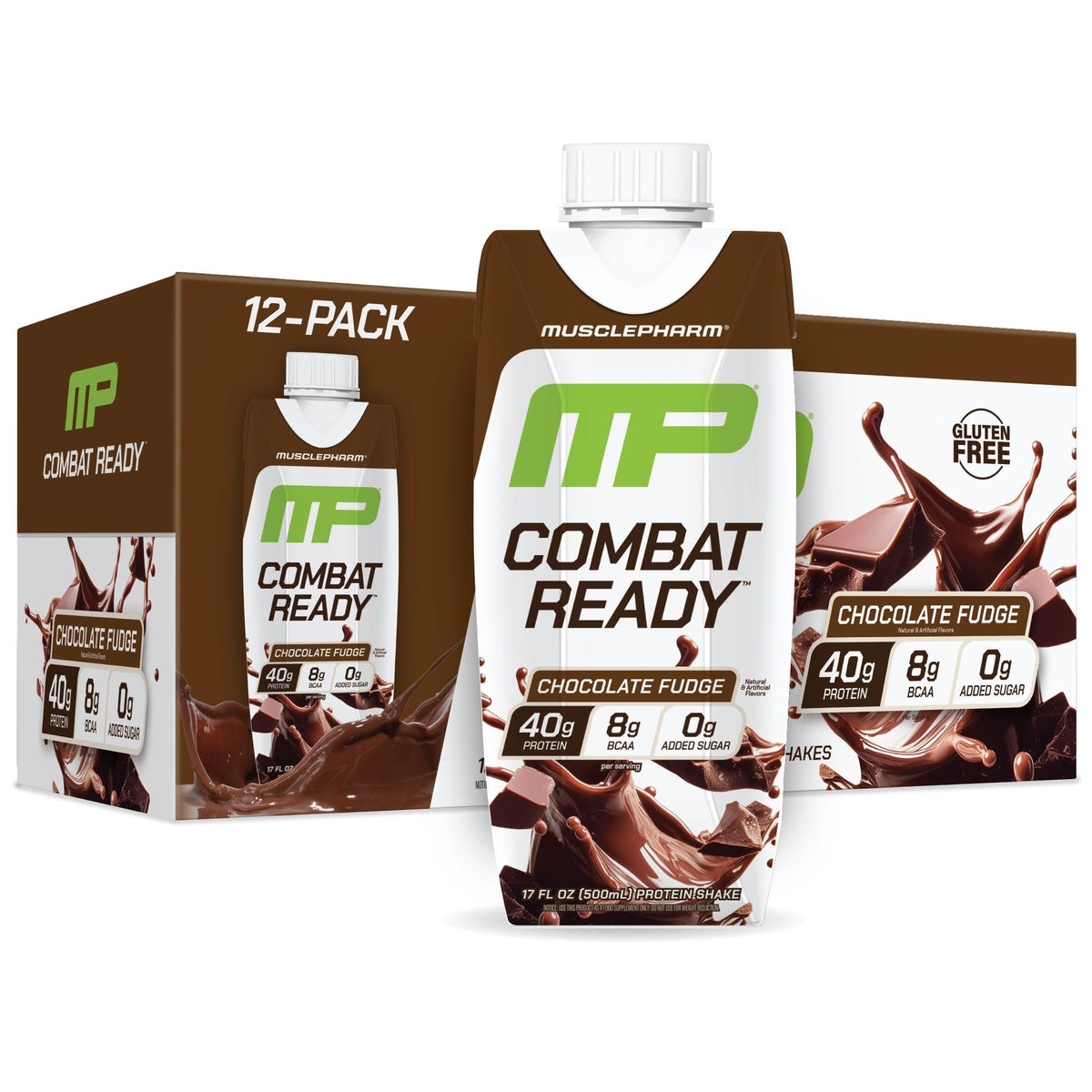 MusclePharm Combat Ready Protein Shake | Vanilla Ice Cream - 12 Pack