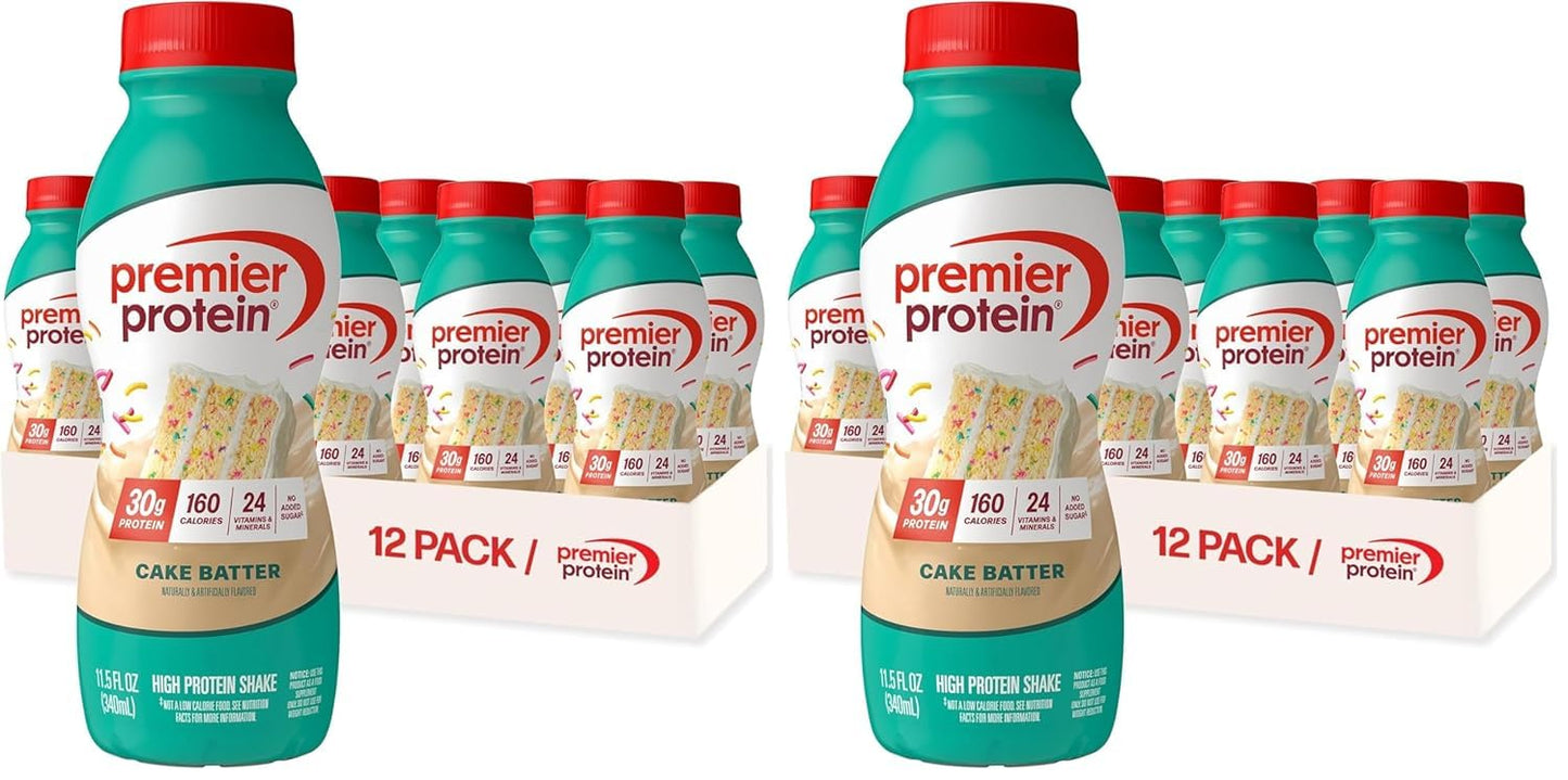 Premier Protein 30g High Protein Shake, Chocolate, 12 Pack | 160 Calories, 24 Vitamins & Minerals, No Added Sugar, Supports Muscle Health, Gluten-Free, 11.5 oz