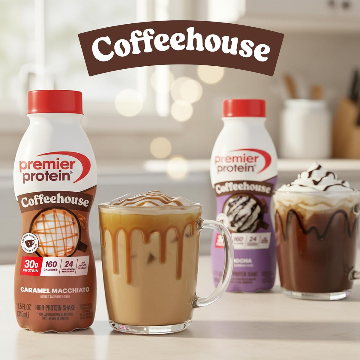 Premier Protein COFFEEHOUSE 30g Protein Shake, Mocha, 12 Pack