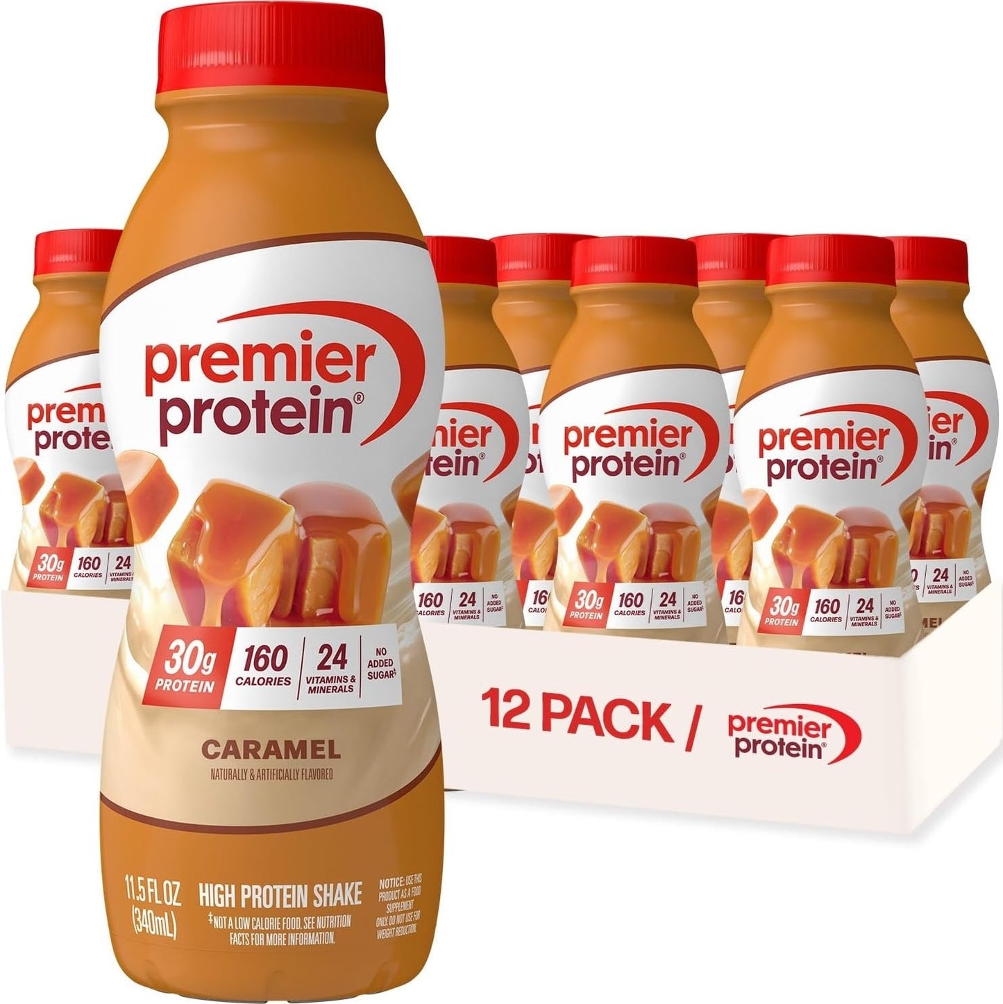 Premier Protein 30g High Protein Shake, Chocolate, 12 Pack | 160 Calories, 24 Vitamins & Minerals, No Added Sugar, Supports Muscle Health, Gluten-Free, 11.5 oz