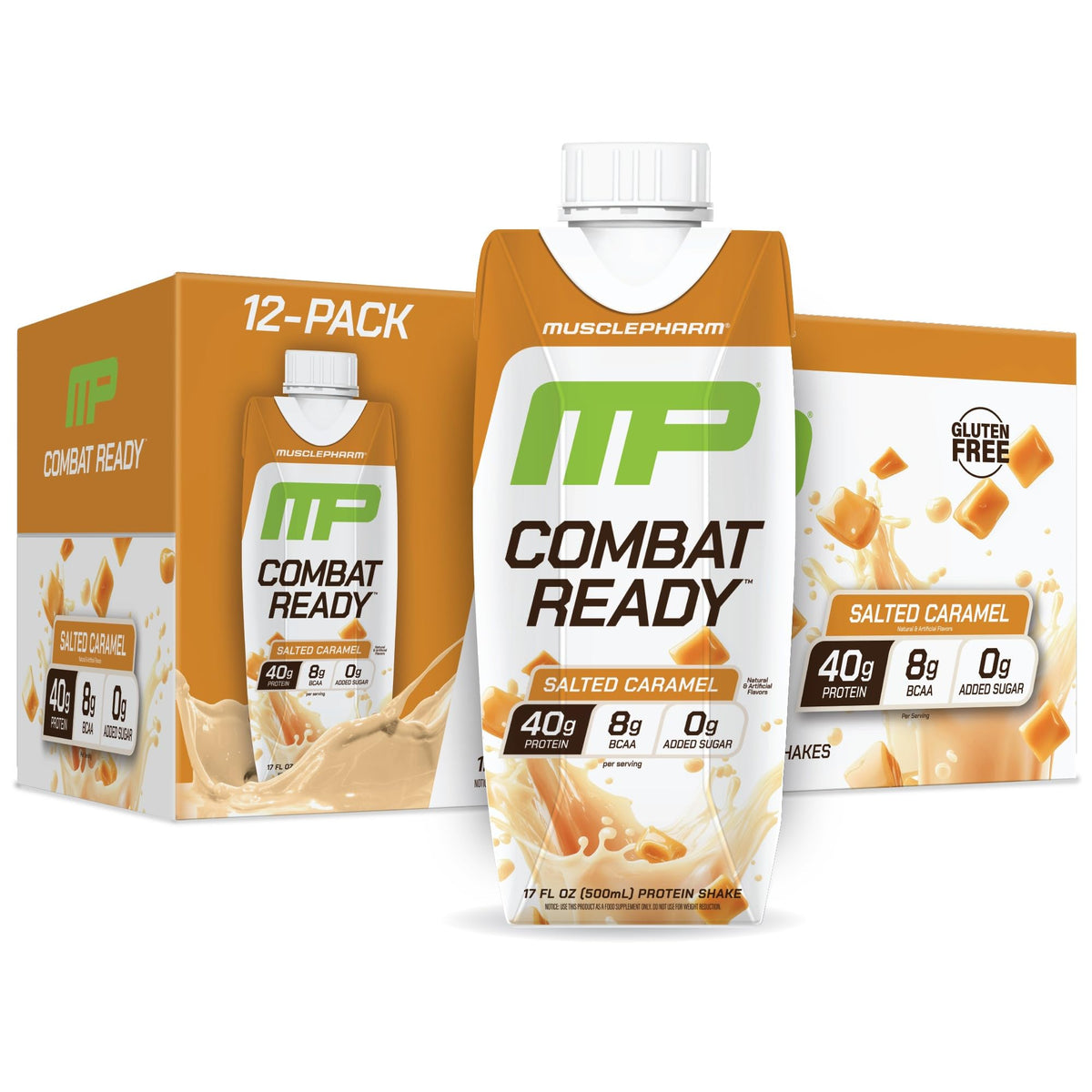 MusclePharm Combat Ready Protein Shake | Vanilla Ice Cream - 12 Pack