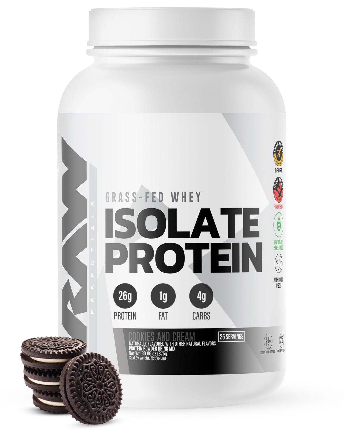 RAW Whey Isolate Protein Powder, Vanilla (CBUM Itholate) - 100% Grass-Fed Sports Nutrition Powder for Muscle Growth & Recovery - Low-Fat, Low Carb, Naturally Flavored - 25 Servings
