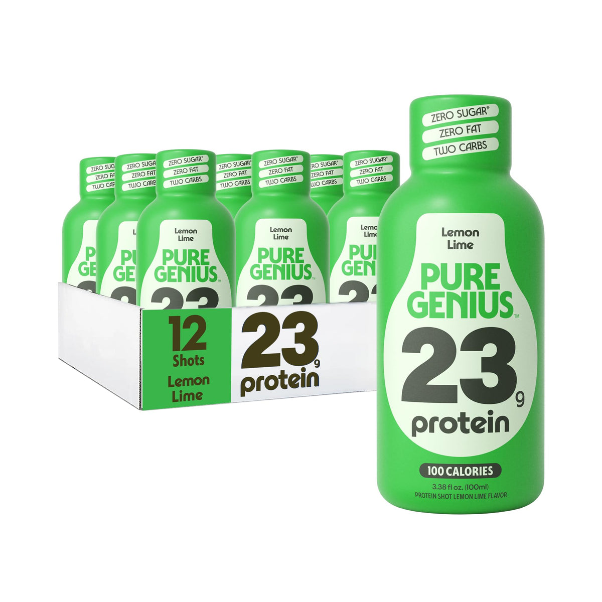 Pure Genius 23g Protein Shot | 100 Calories, No Sugar, No Fat | 24 Shots