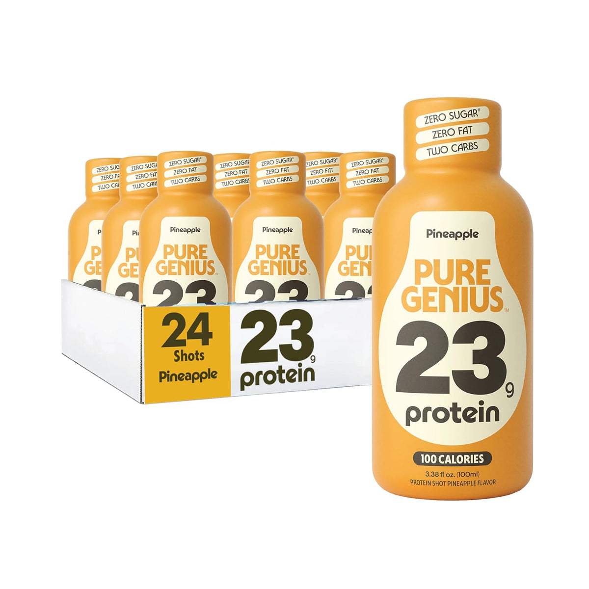 Pure Genius 23g Protein Shot | 100 Calories, No Sugar, No Fat | 24 Shots