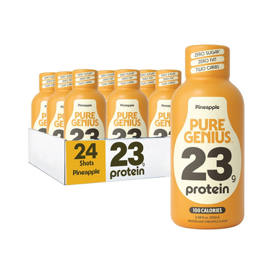Pure Genius 23g Protein Shot | 100 Calories, No Sugar, No Fat | 24 Shots