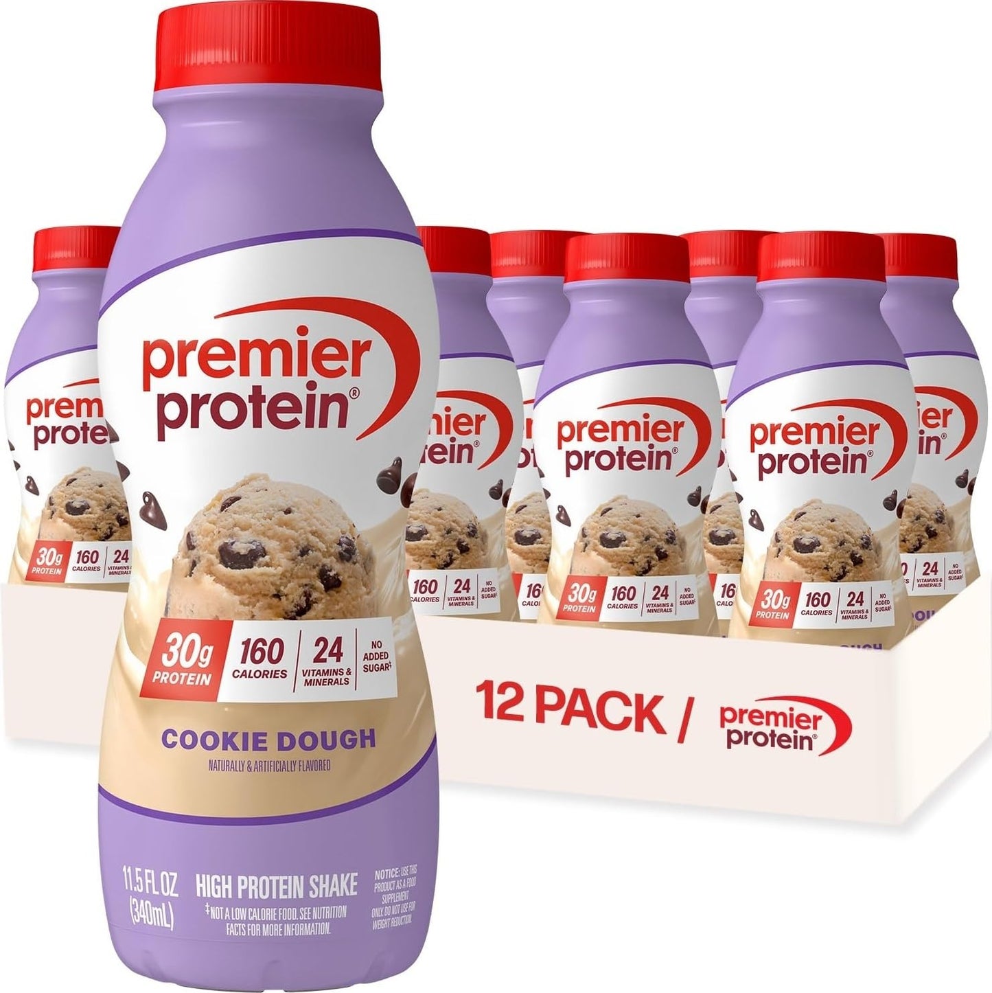 Premier Protein 30g High Protein Shake, Chocolate, 12 Pack | 160 Calories, 24 Vitamins & Minerals, No Added Sugar, Supports Muscle Health, Gluten-Free, 11.5 oz