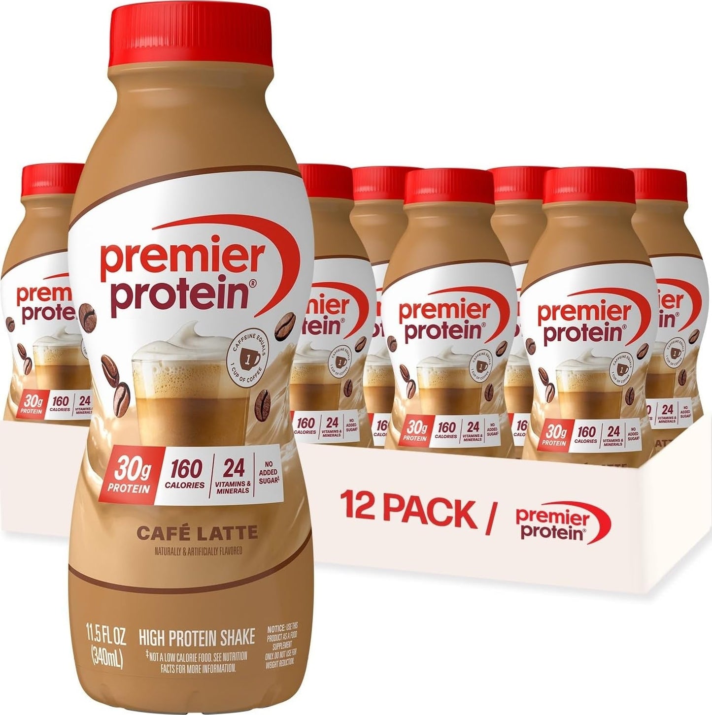 Premier Protein 30g High Protein Shake, Chocolate, 12 Pack | 160 Calories, 24 Vitamins & Minerals, No Added Sugar, Supports Muscle Health, Gluten-Free, 11.5 oz