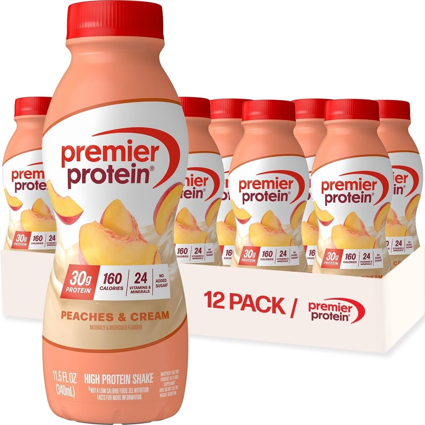 Premier Protein 30g High Protein Shake, Chocolate, 12 Pack | 160 Calories, 24 Vitamins & Minerals, No Added Sugar, Supports Muscle Health, Gluten-Free, 11.5 oz