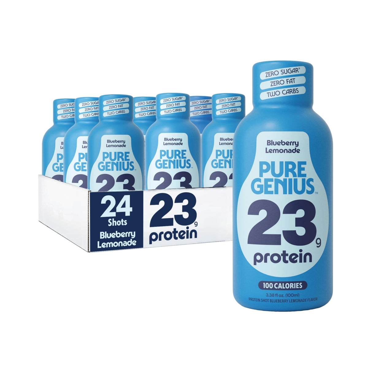 Pure Genius 23g Protein Shot | 100 Calories, No Sugar, No Fat | 24 Shots