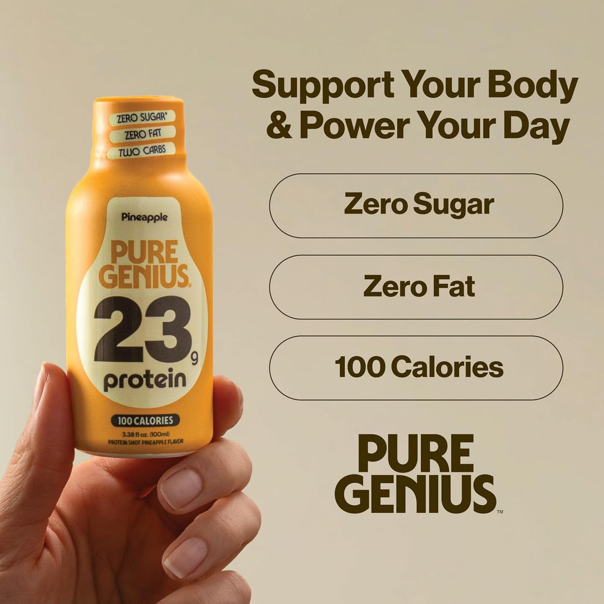 Pure Genius 23g Protein Shot | 100 Calories, No Sugar, No Fat | 24 Shots