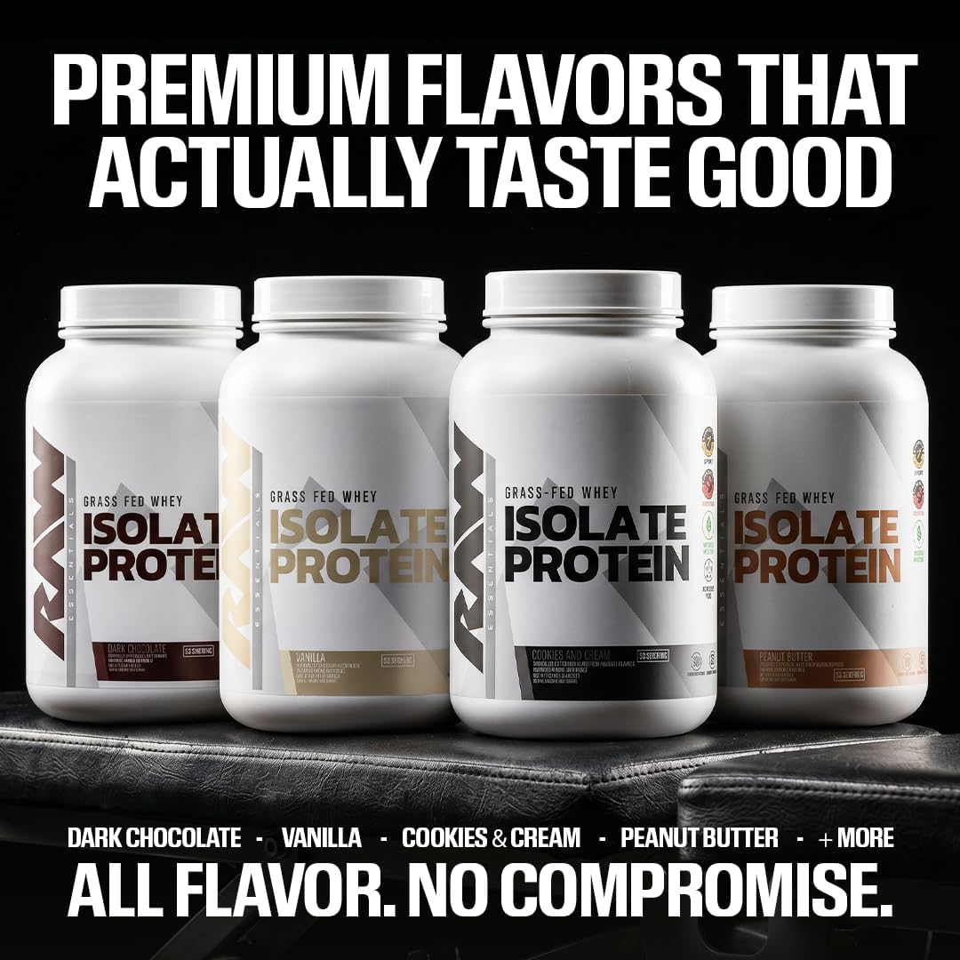 RAW Whey Isolate Protein Powder, Vanilla (CBUM Itholate) - 100% Grass-Fed Sports Nutrition Powder for Muscle Growth & Recovery - Low-Fat, Low Carb, Naturally Flavored - 25 Servings