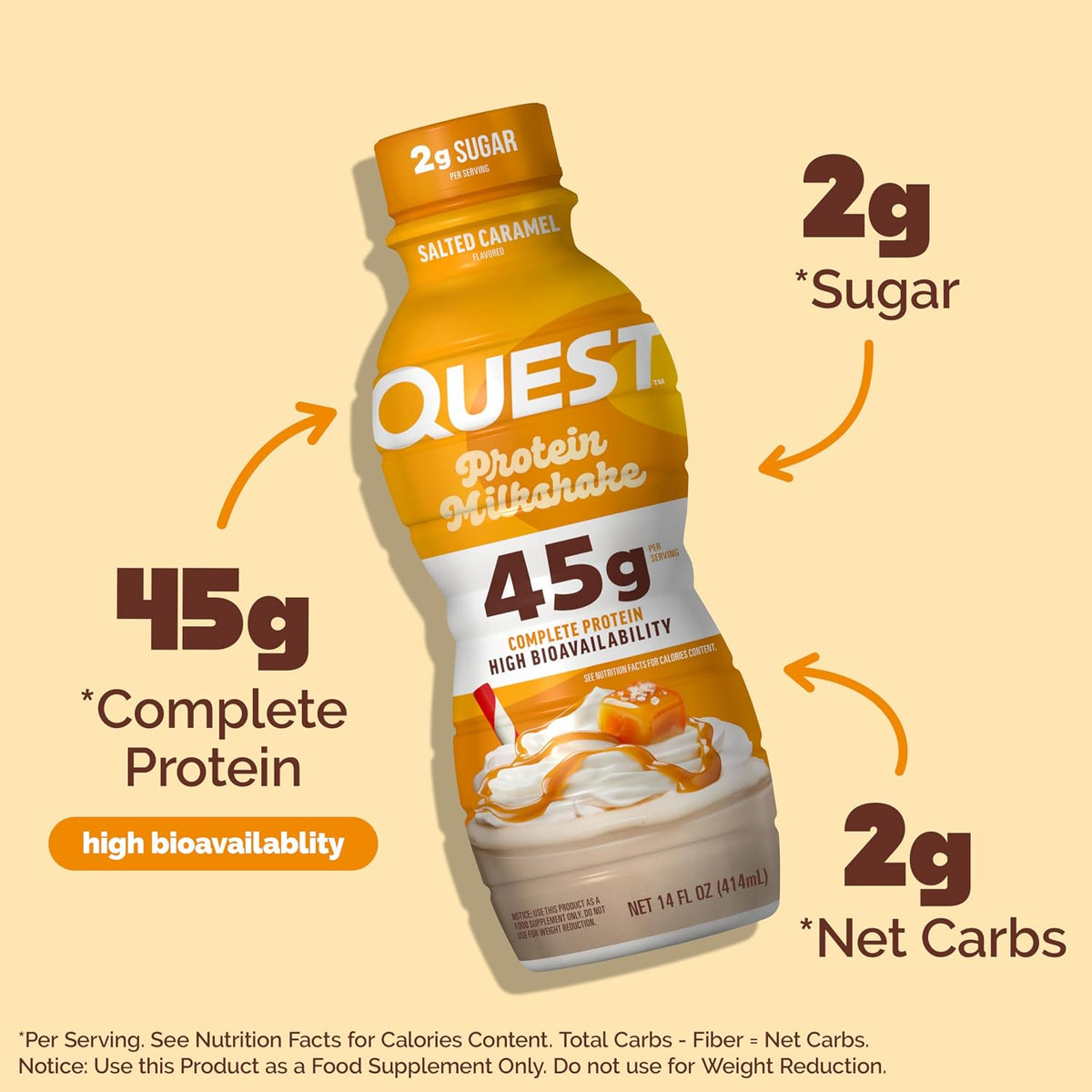 Quest Nutrition Salted Caramel Protein Shake, 45g Protein, 12 Count