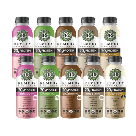 Remedy Organics Variety Assortment Case 10-Pack | Plant Based Protein Shakes, Ready to Drink | USDA Organic, Gluten Free, Dairy Free, Soy Free