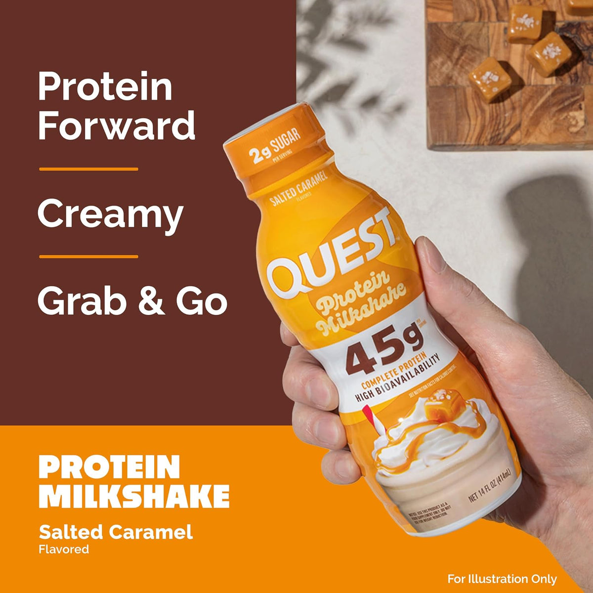 Quest Nutrition Salted Caramel Protein Shake, 45g Protein, 12 Count
