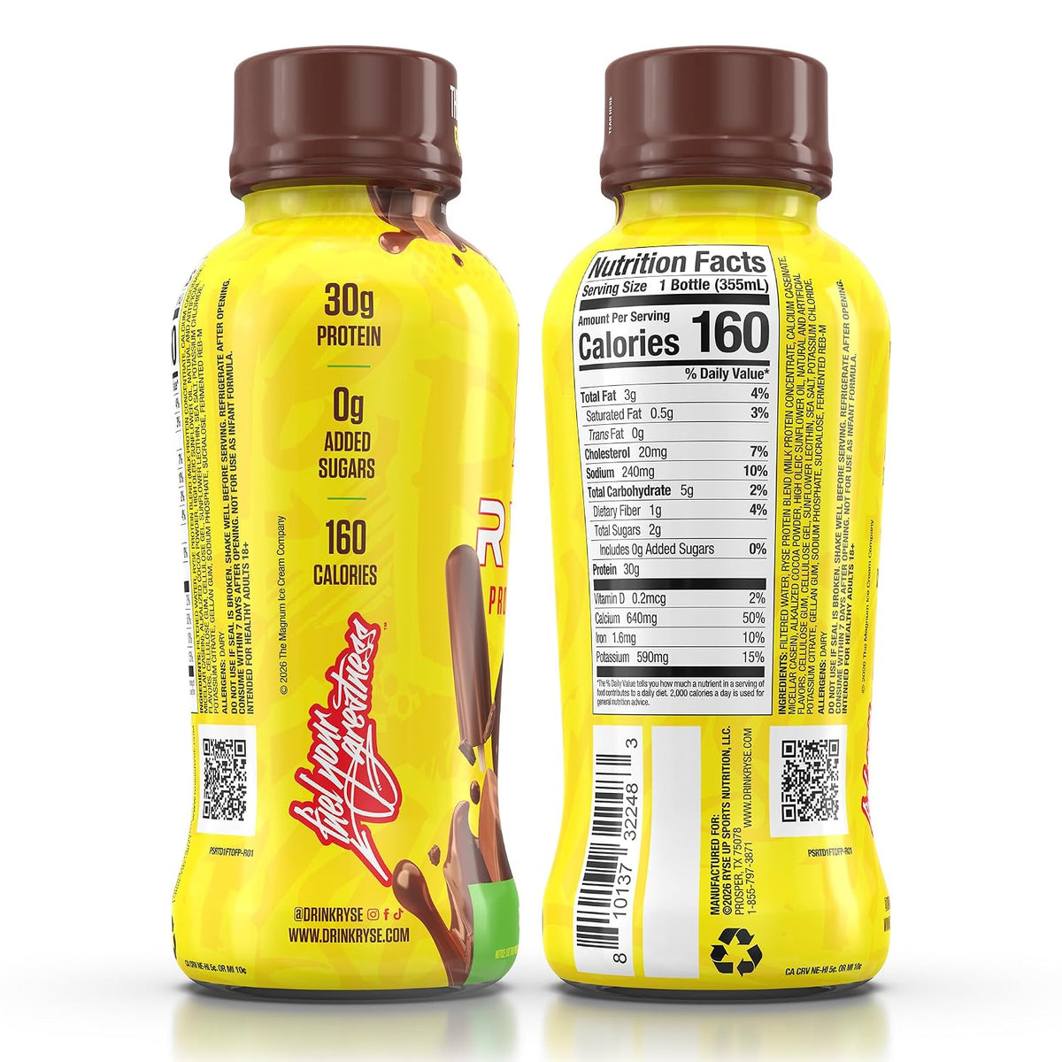 RYSE Protein Shake - Fudgsicle The Original Fudge Pop - 30g Protein Ready to Drink - 160 Calories, Zero Added Sugar, Gluten Free - Smooth & Delicious Nostalgic Flavors - 12 Fl Oz (12 Pack)