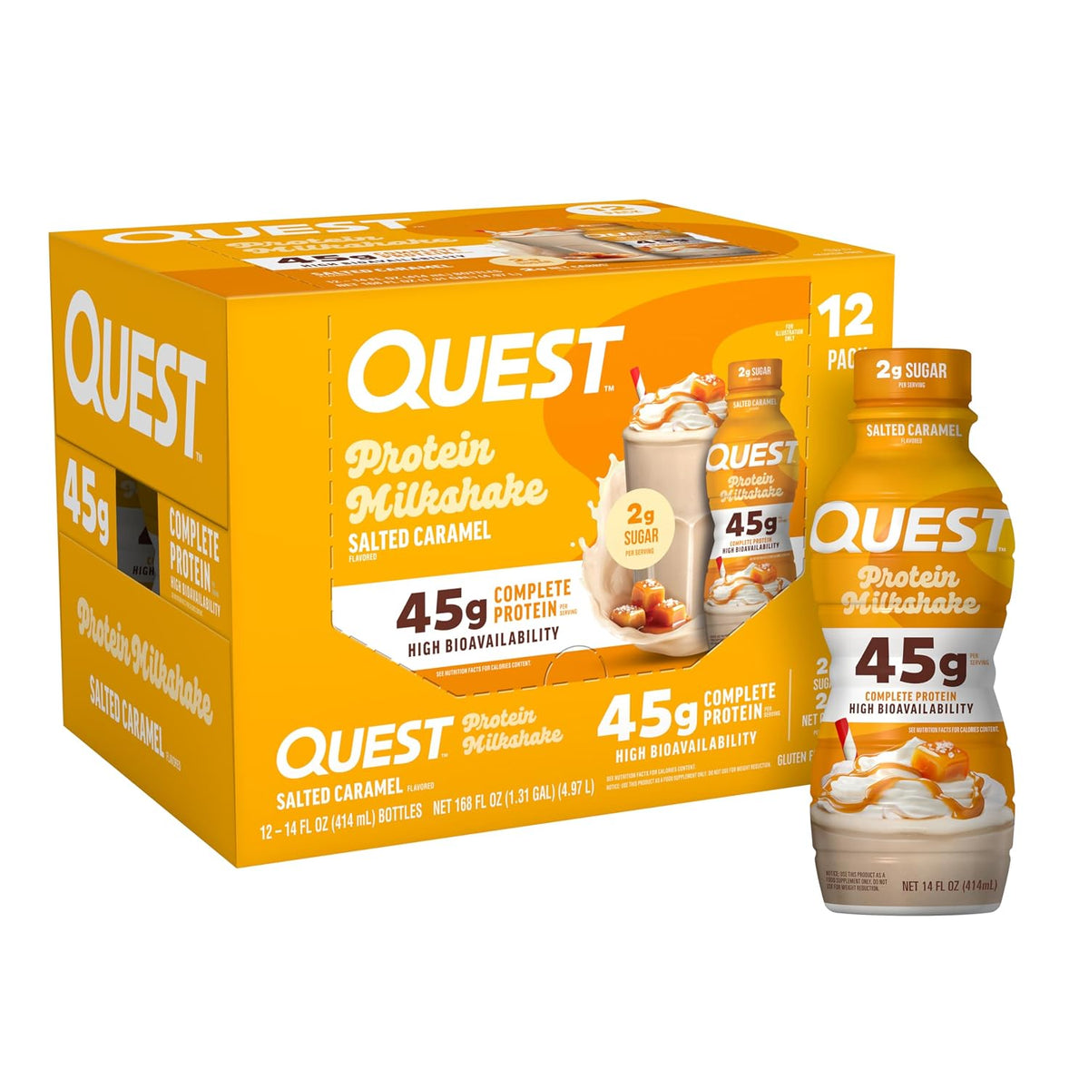 Quest Nutrition Salted Caramel Protein Shake, 45g Protein, 12 Count