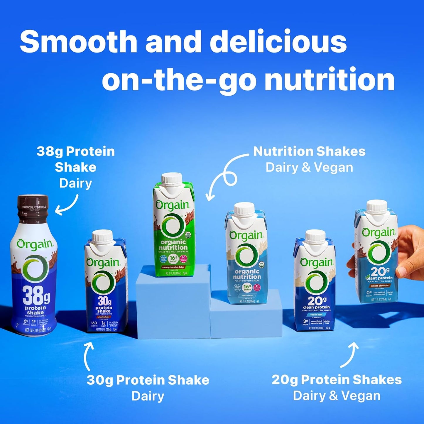 Orgain 30g High Protein Dairy Shake, 5g BCAAs, Chocolate, 11 oz, 12pk | Ready to drink dairy isolate milk protein, meal replacement, 1g sugar per serving, keto friendly, gluten free